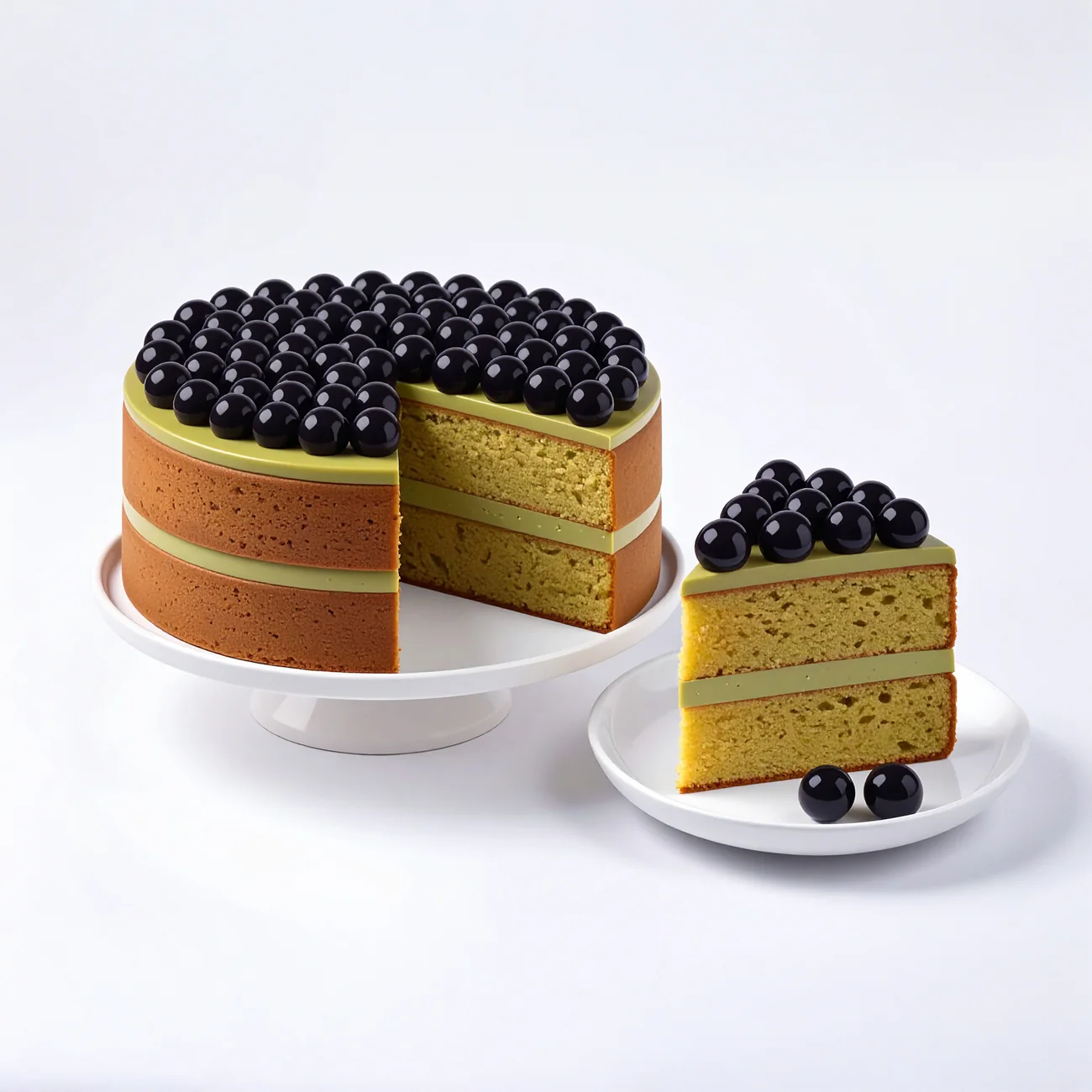 Matcha sponge cake made with Matcha Sponge Cake Base Mix