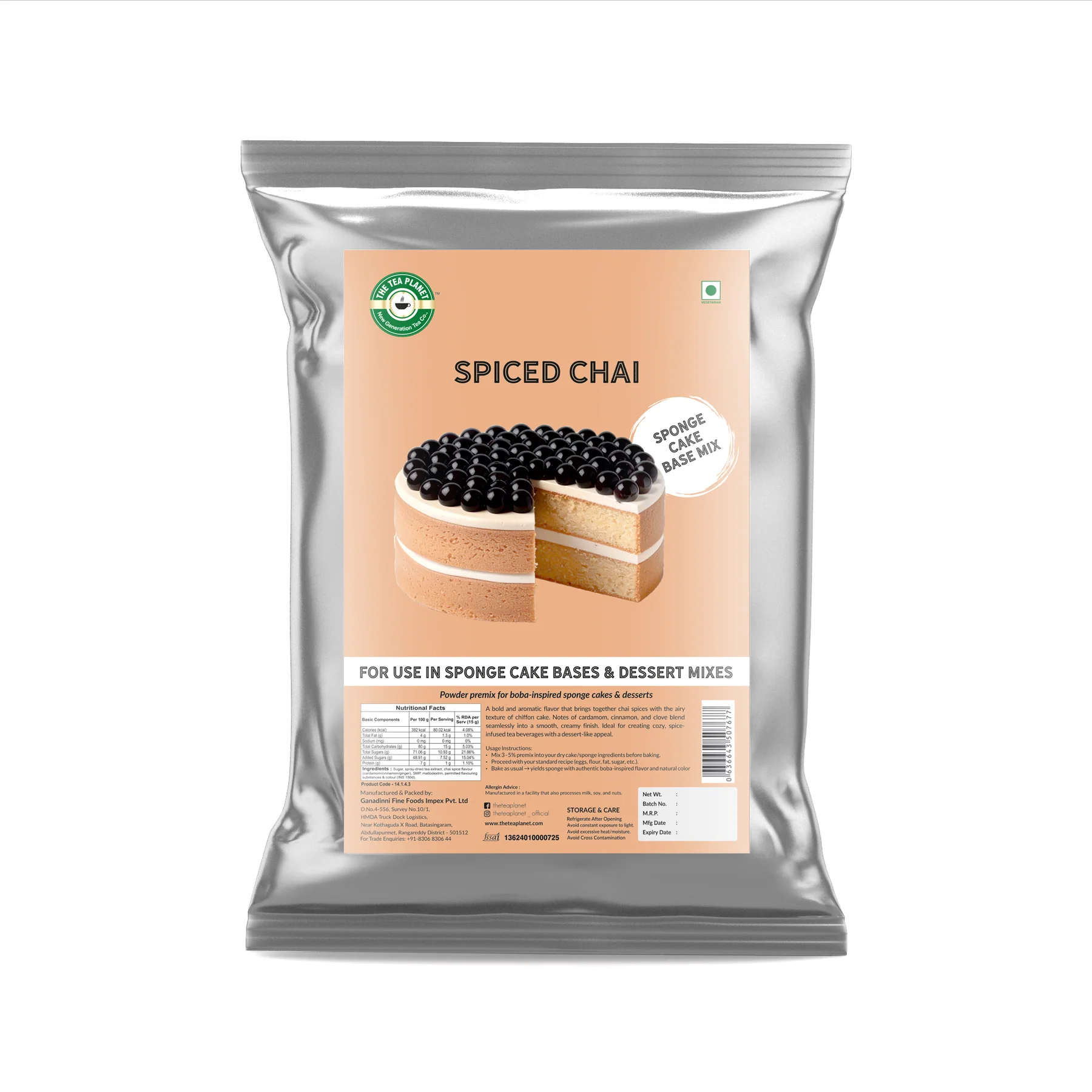 Spiced Chai Sponge Cake Base Mix 1 KG