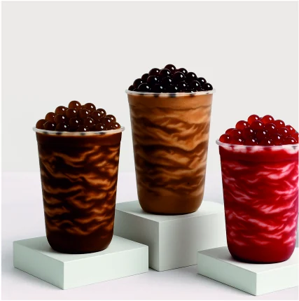 Brown Sugar, Malt Chocolate and Red Velvet ripple lava drinks
