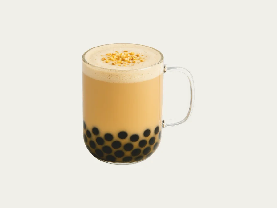 Hot Almond Milk Tea with Tapioca