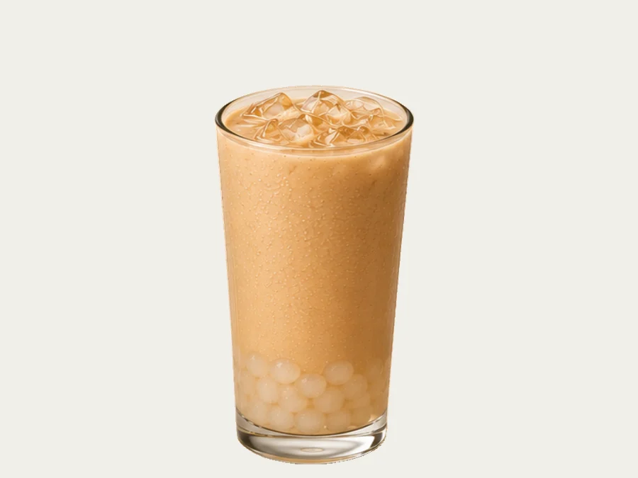 Chai Latte with Lychee Popping