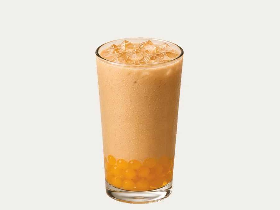 Chai Latte with Mango Popping