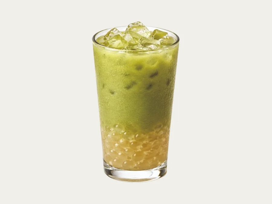 Green Tea with Lychee Popping