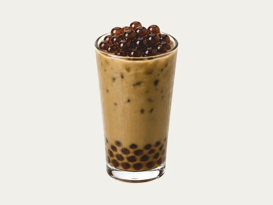 Hojicha with Brown Sugar Popping