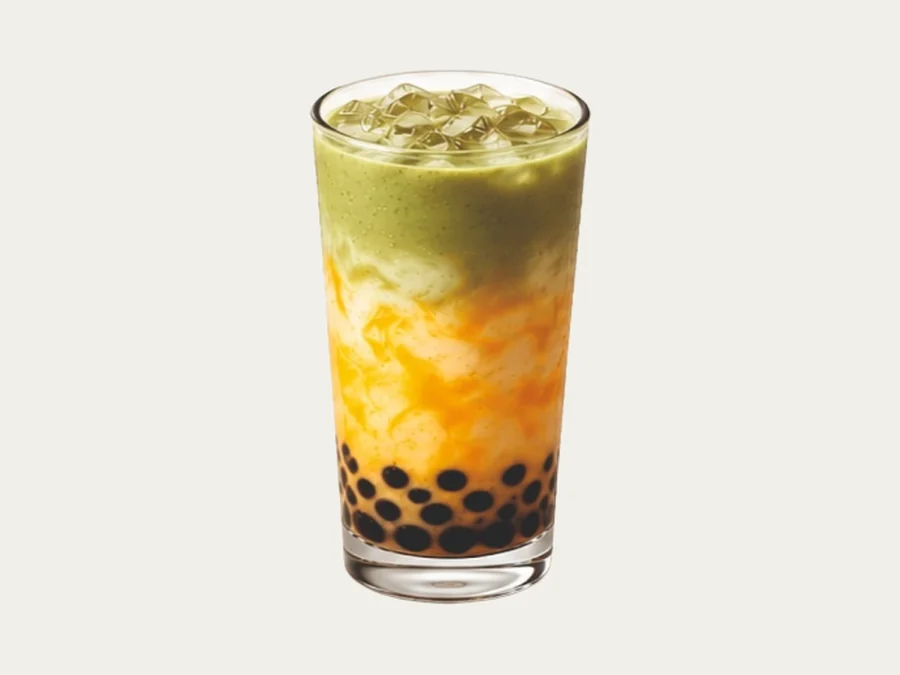 Mango Matcha Swirl Boba