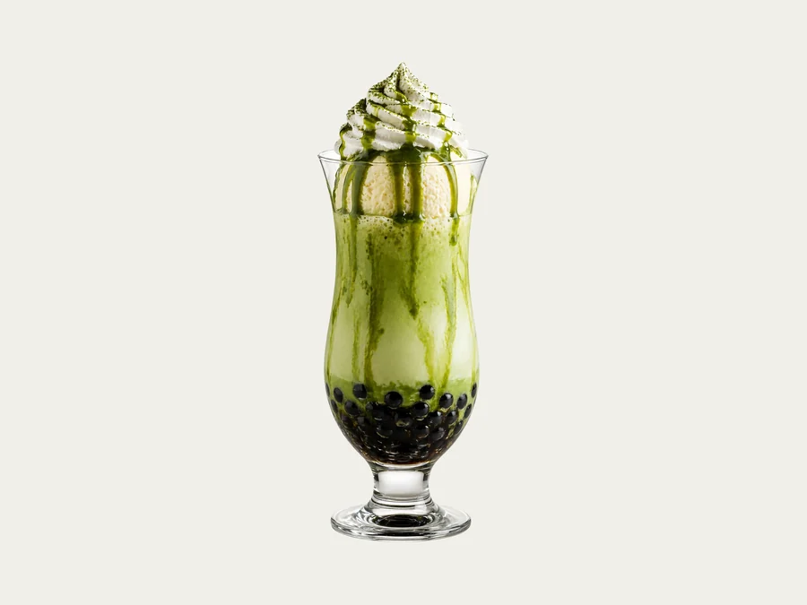 Matcha Ice Cream Float (with Tapioca)