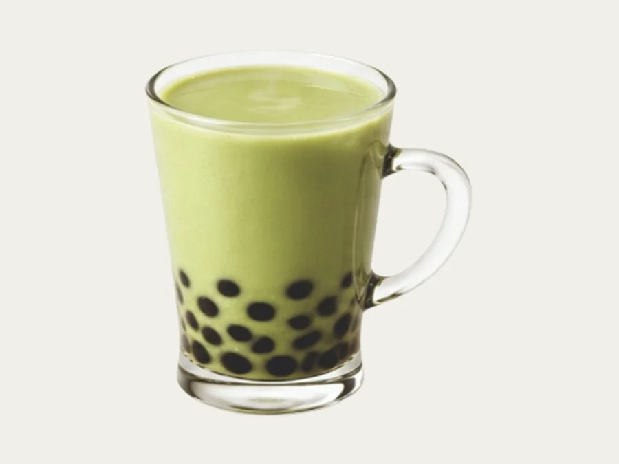 Hot Pandan Milk Tea with Tapioca