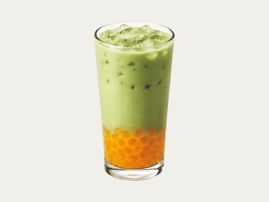 Pandan with Mango Popping