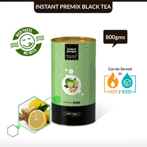 Lemon Ginger Flavored Instant Black Tea - 800 gms