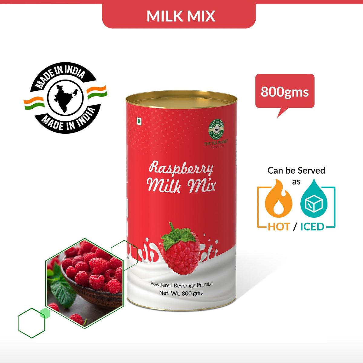 Raspberry Flavor Milk Mix - 400 gms