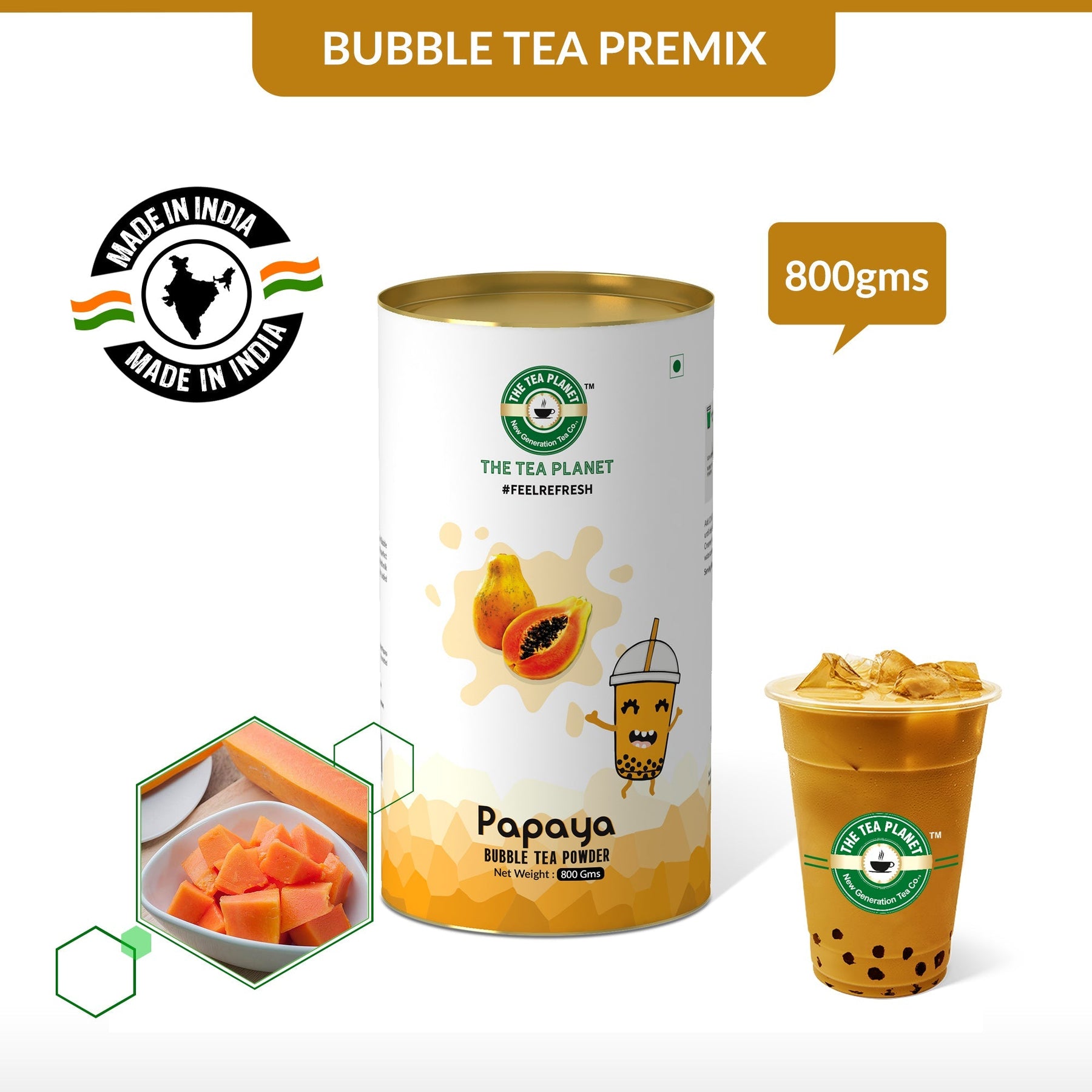 Papaya Bubble Tea Premix - 800 gms