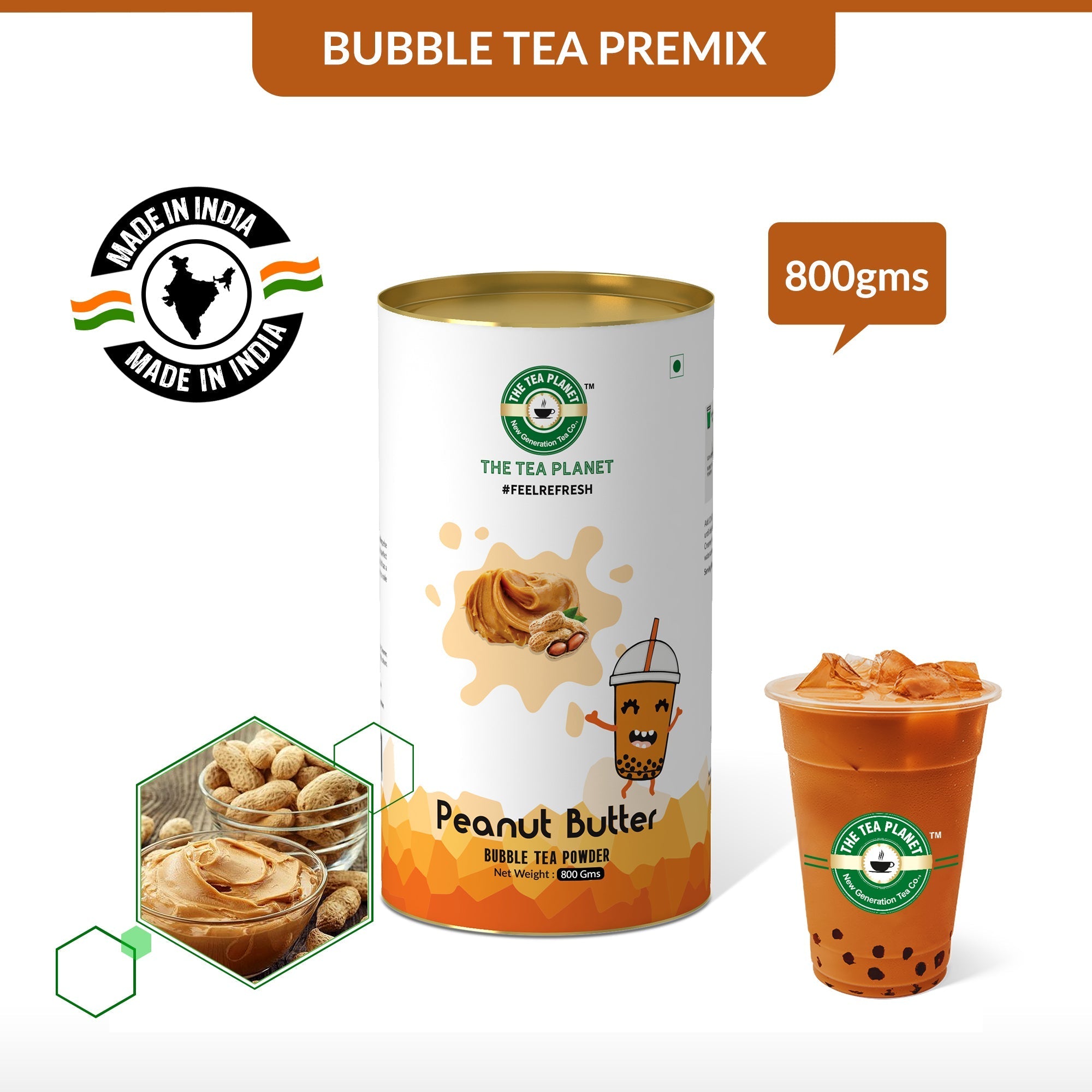 Peanut Butter Bubble Tea Premix - 800 gms