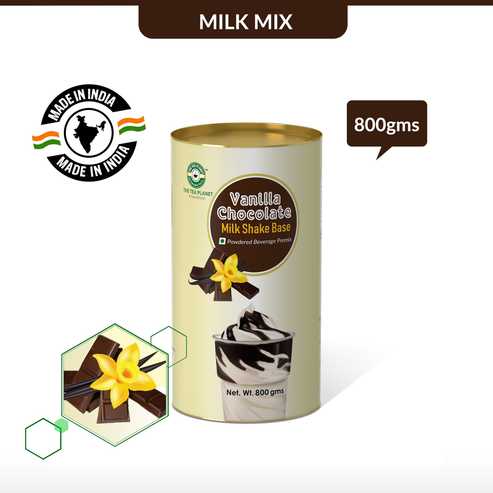 Vanilla Chocolate Milkshake Mix - 800 gms