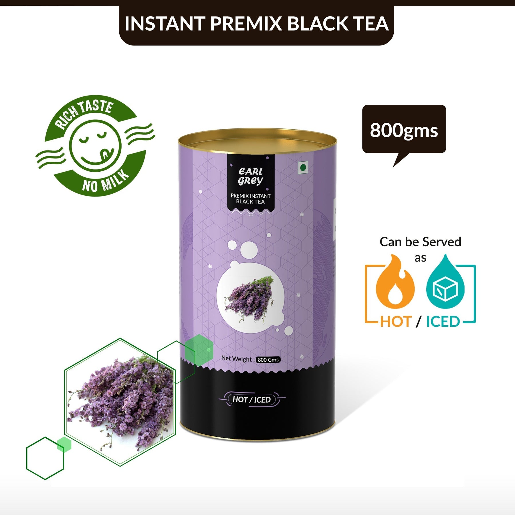 Earl Grey Flavored Instant Black Tea - 800 gms
