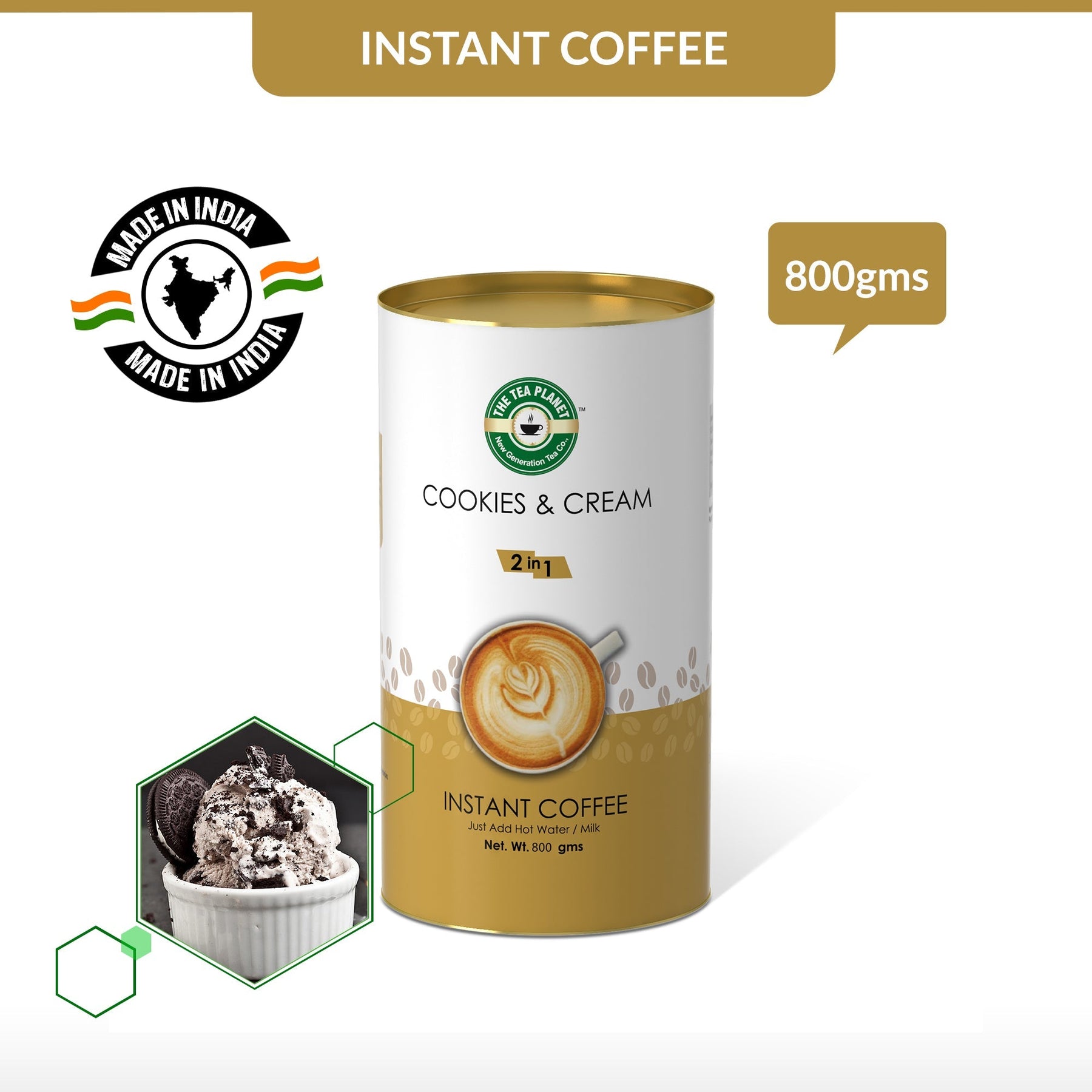 Cookies & Cream Instant Coffee Premix (2 in 1) - 400 gms