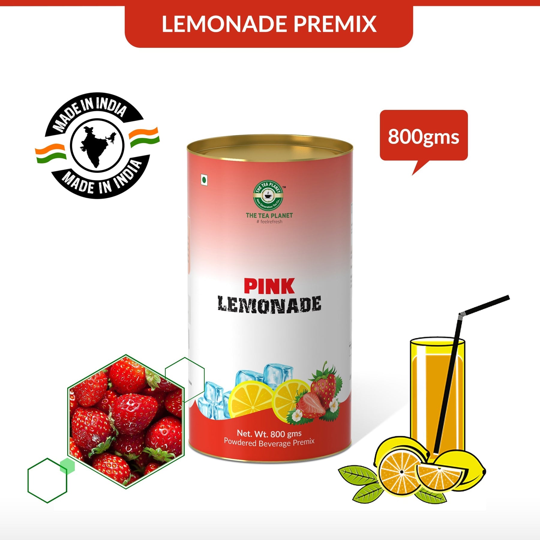 Pink (Strawberry) Lemonade Premix - 800 gms