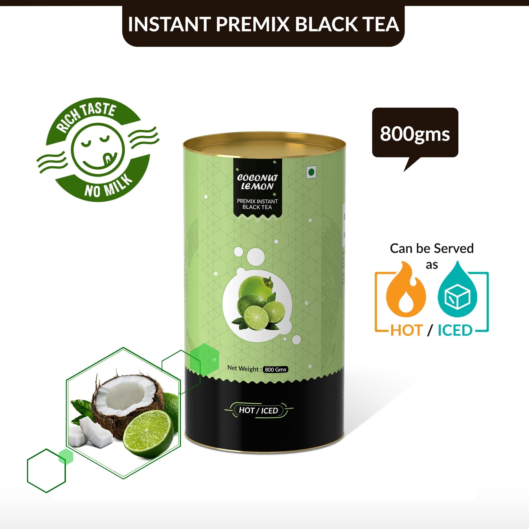 Coconut Flavored Instant Black Tea - 800 gms