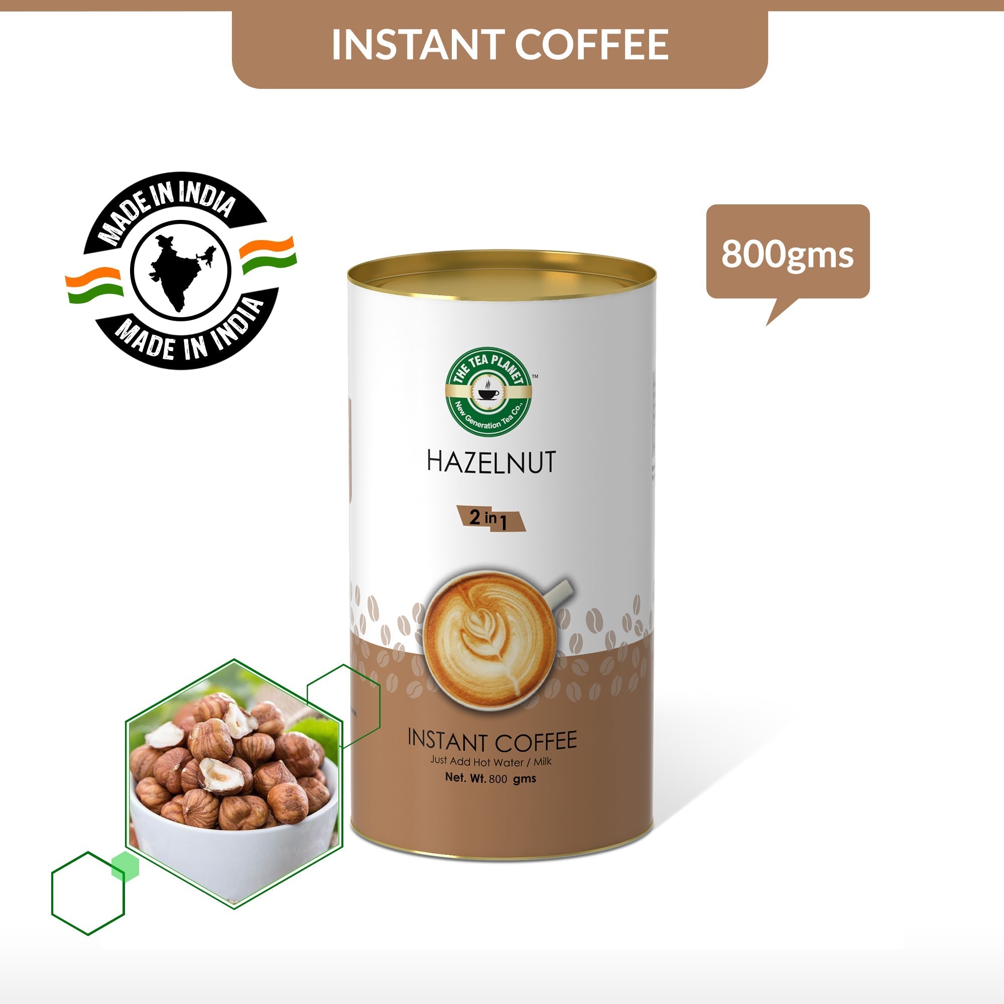 Hazelnet Instant Coffee Premix (2 in 1) - 800 gms