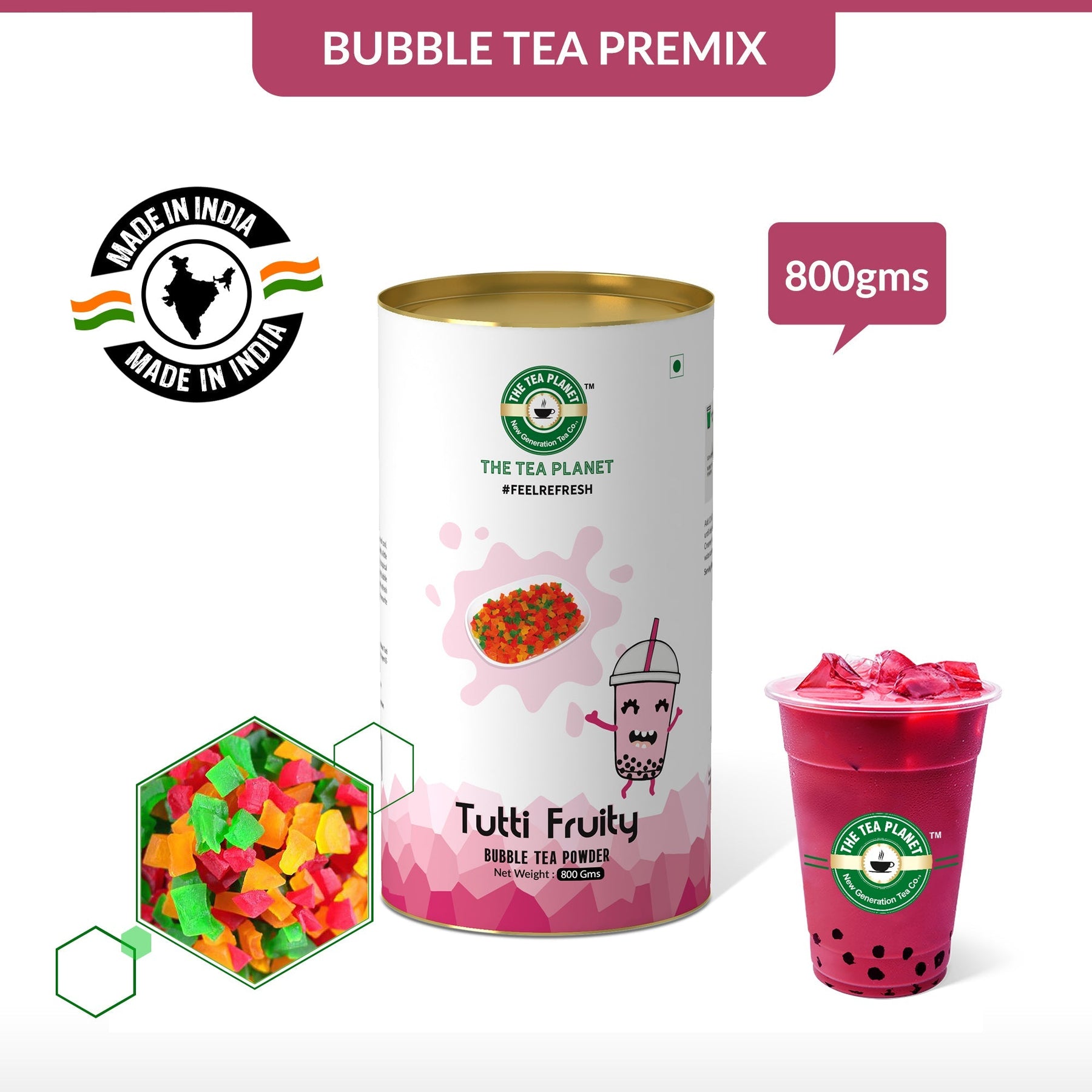 Tutti Fruity Bubble Tea Premix -800 gms