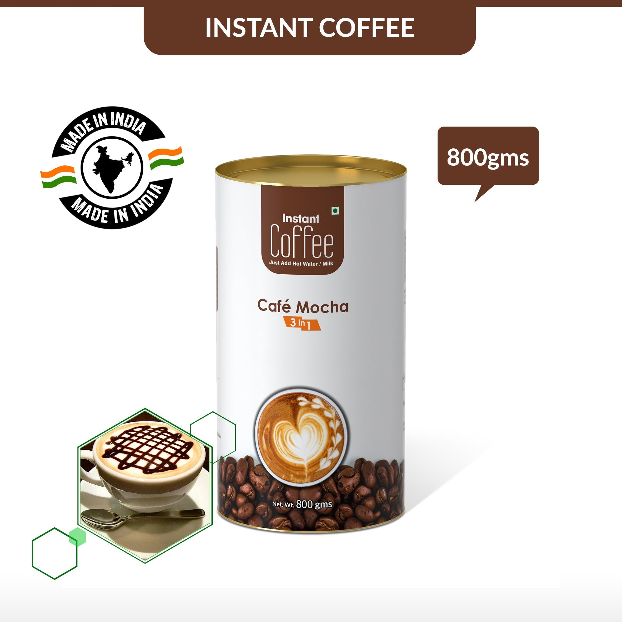 Cafe Mocha Instant Coffee Premix (3 in 1) - 800 gms