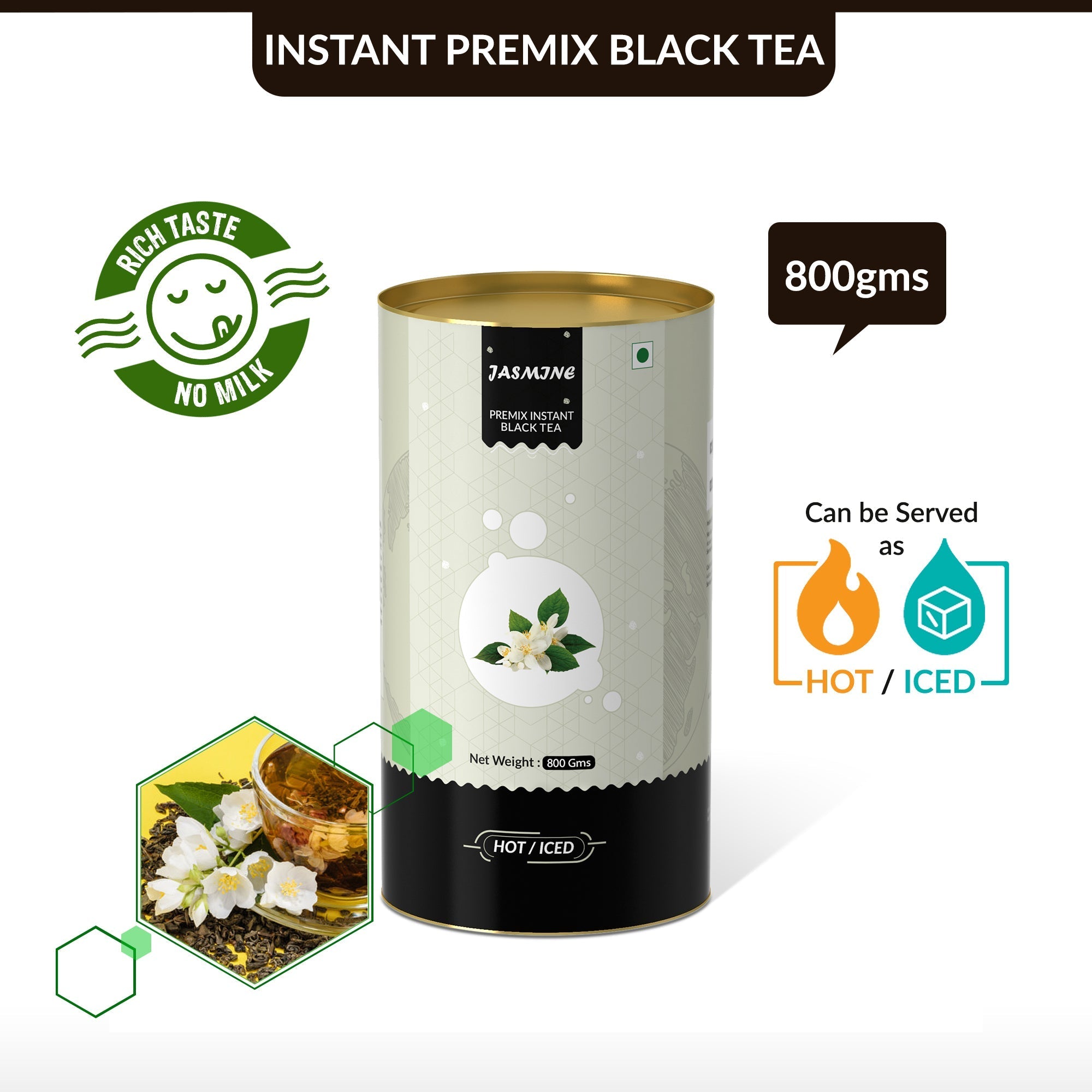 Jasmine Flavored Instant Black Tea - 800 gms