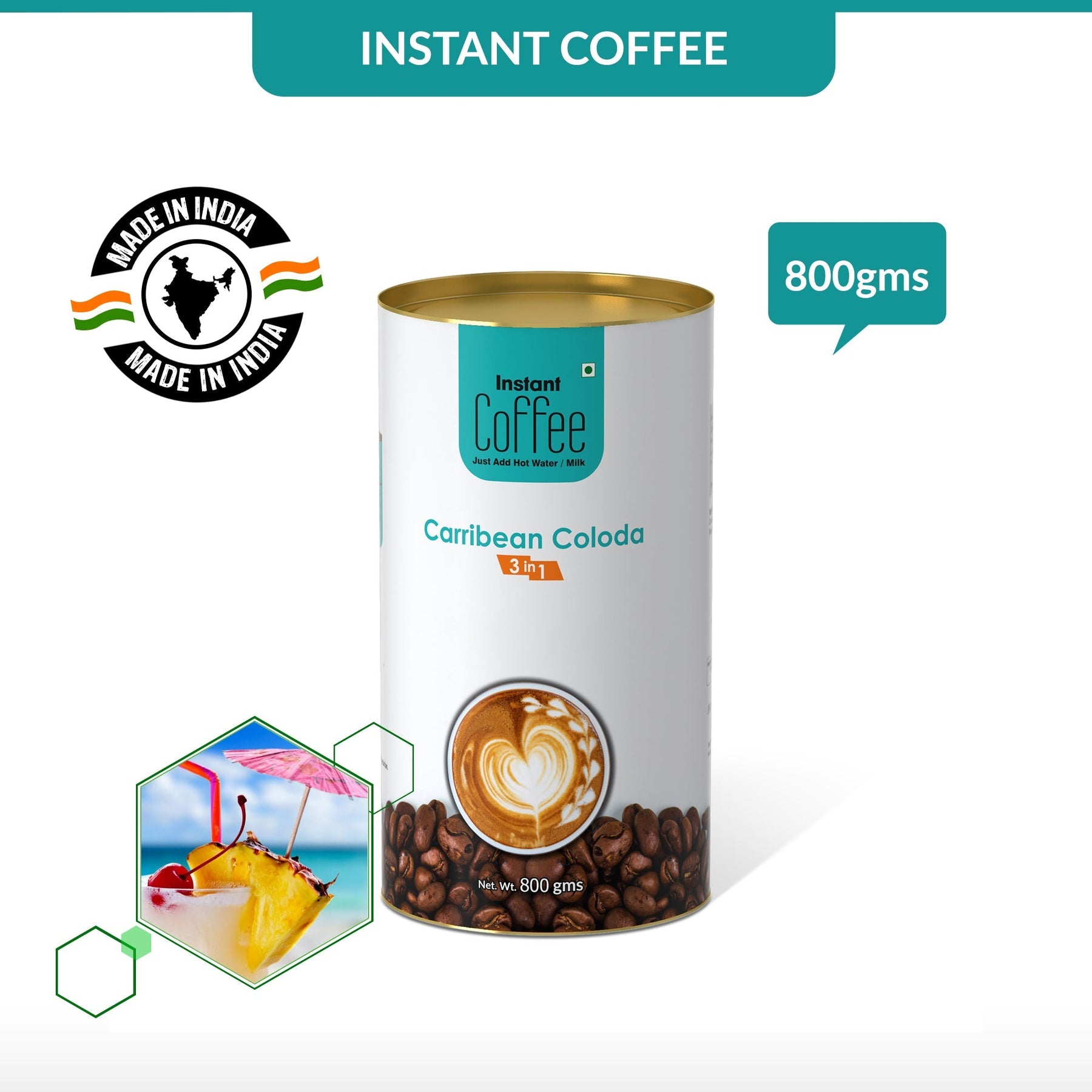 Carribean Coloda Instant Coffee Premix (3 in 1) - 800 gms