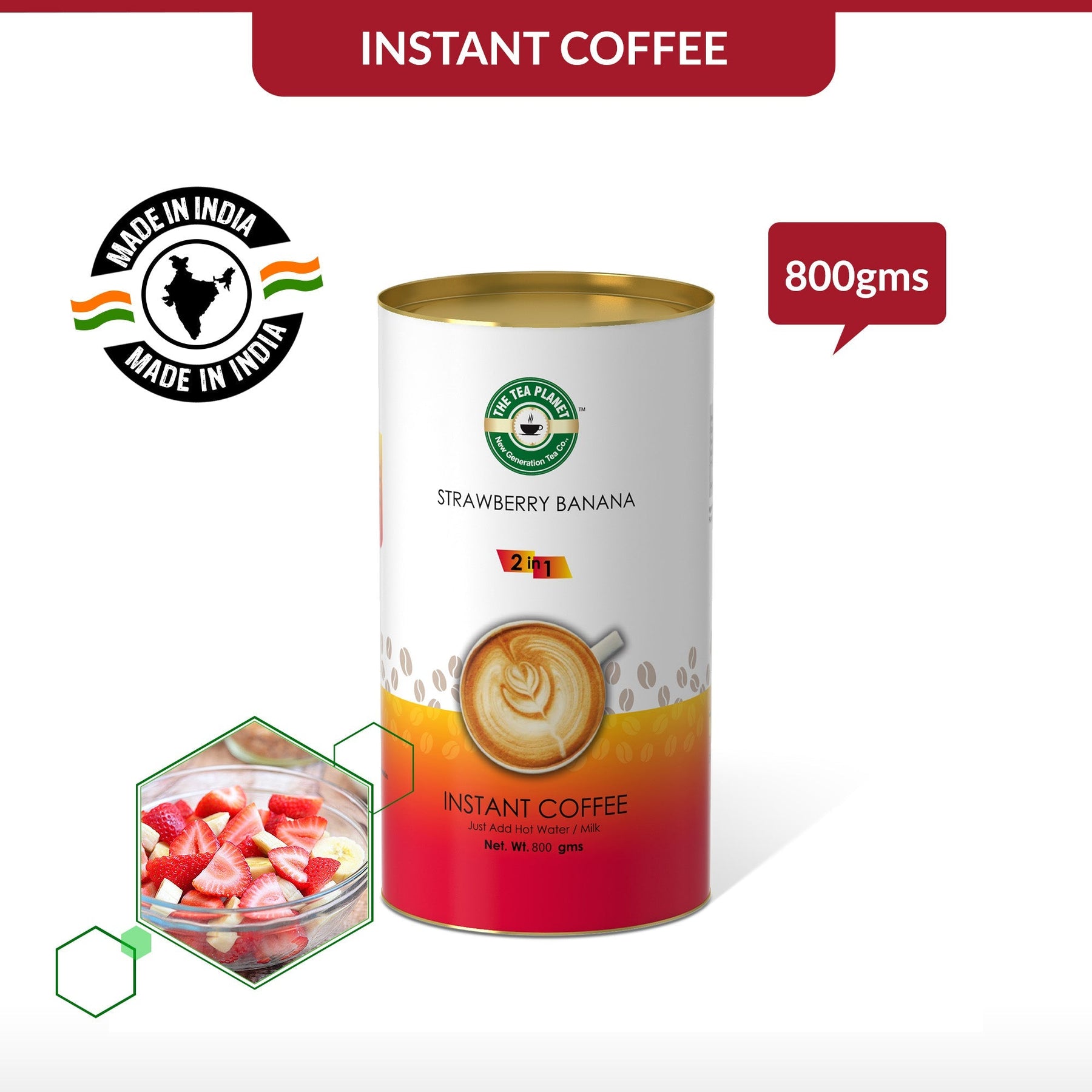 Strawberry Banana Instant Coffee Premix (2 in 1) - 800 gms
