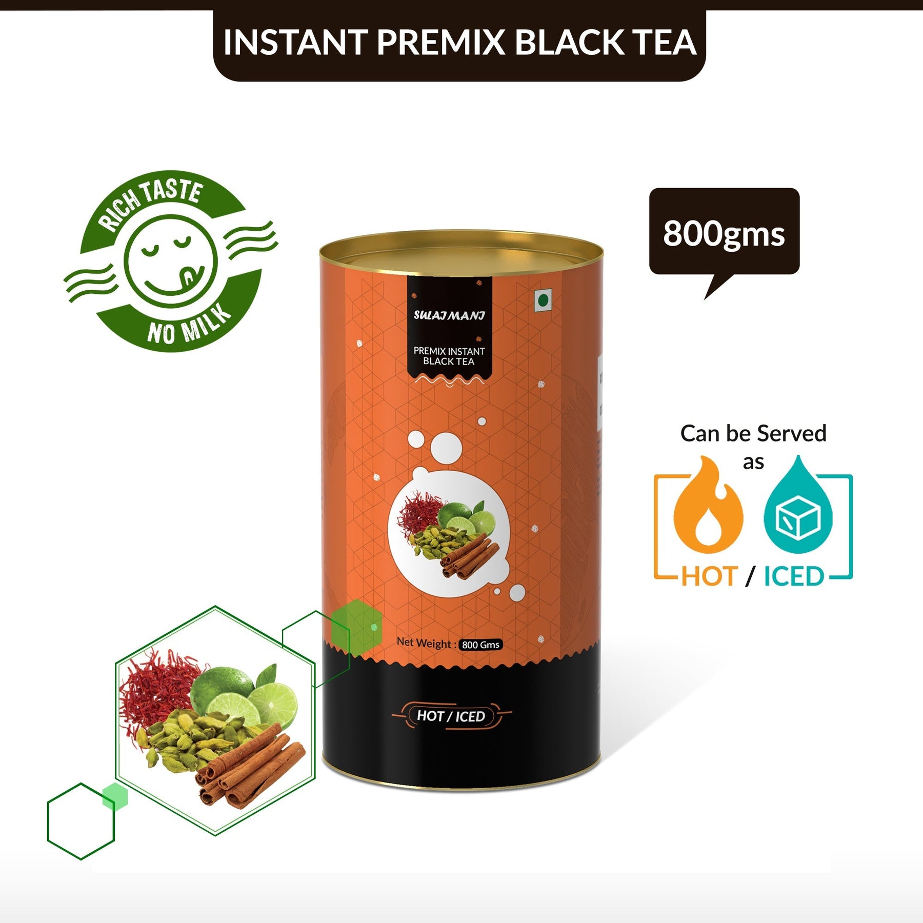 Sulaimani Flavored Instant Black Tea - 400 gms