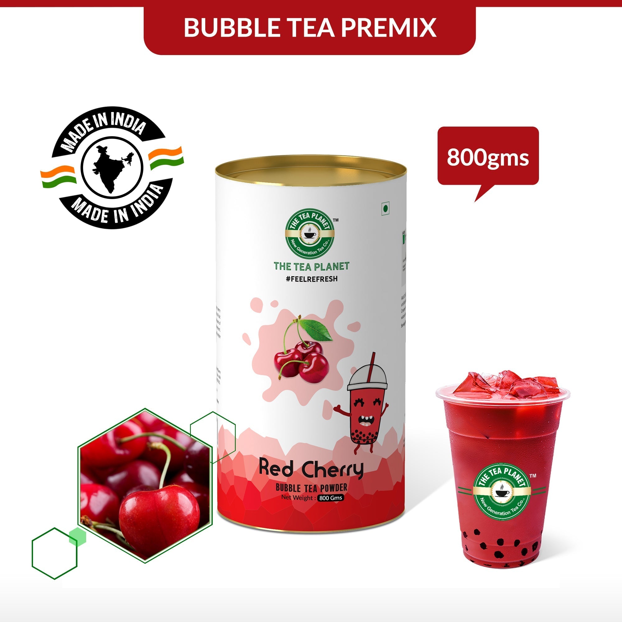 Red Cherry Bubble Tea Premix - 800 gms