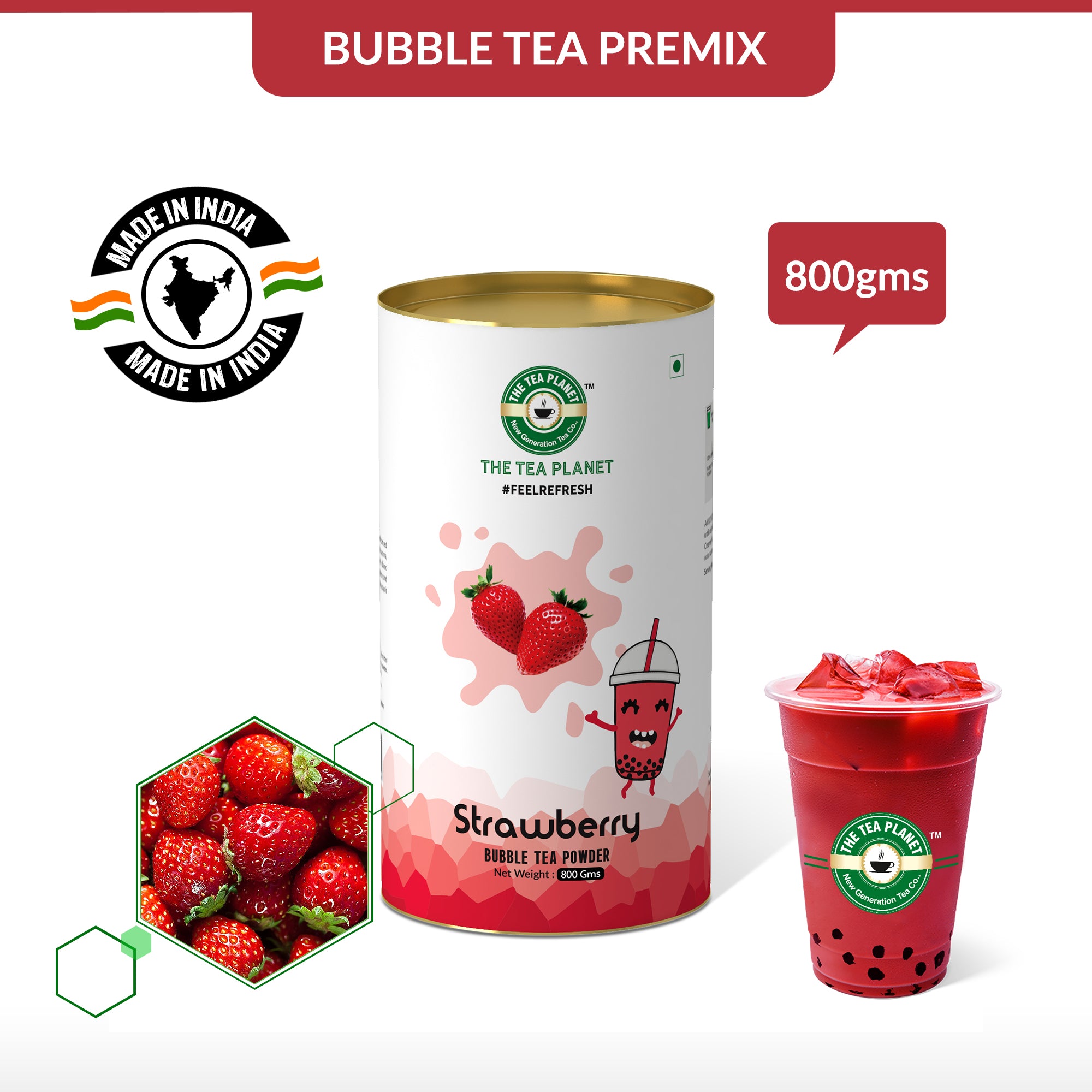 Strawberry Bubble tea Premix