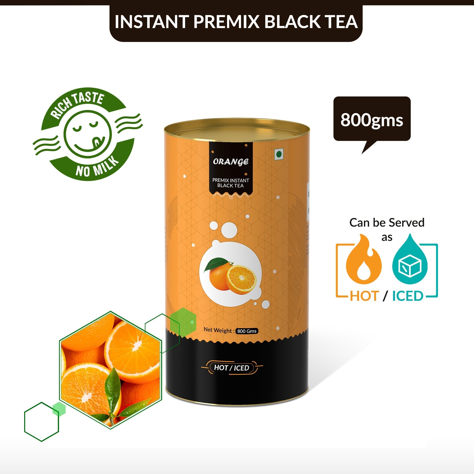 Orange Flavored Instant Black Tea - 400 gms