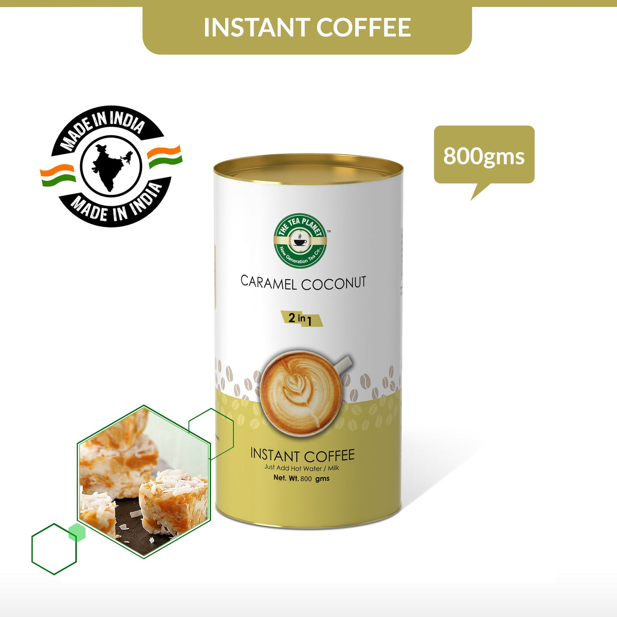 Caramel Coconut Instant Coffee Premix (2 in 1) - 800 gms