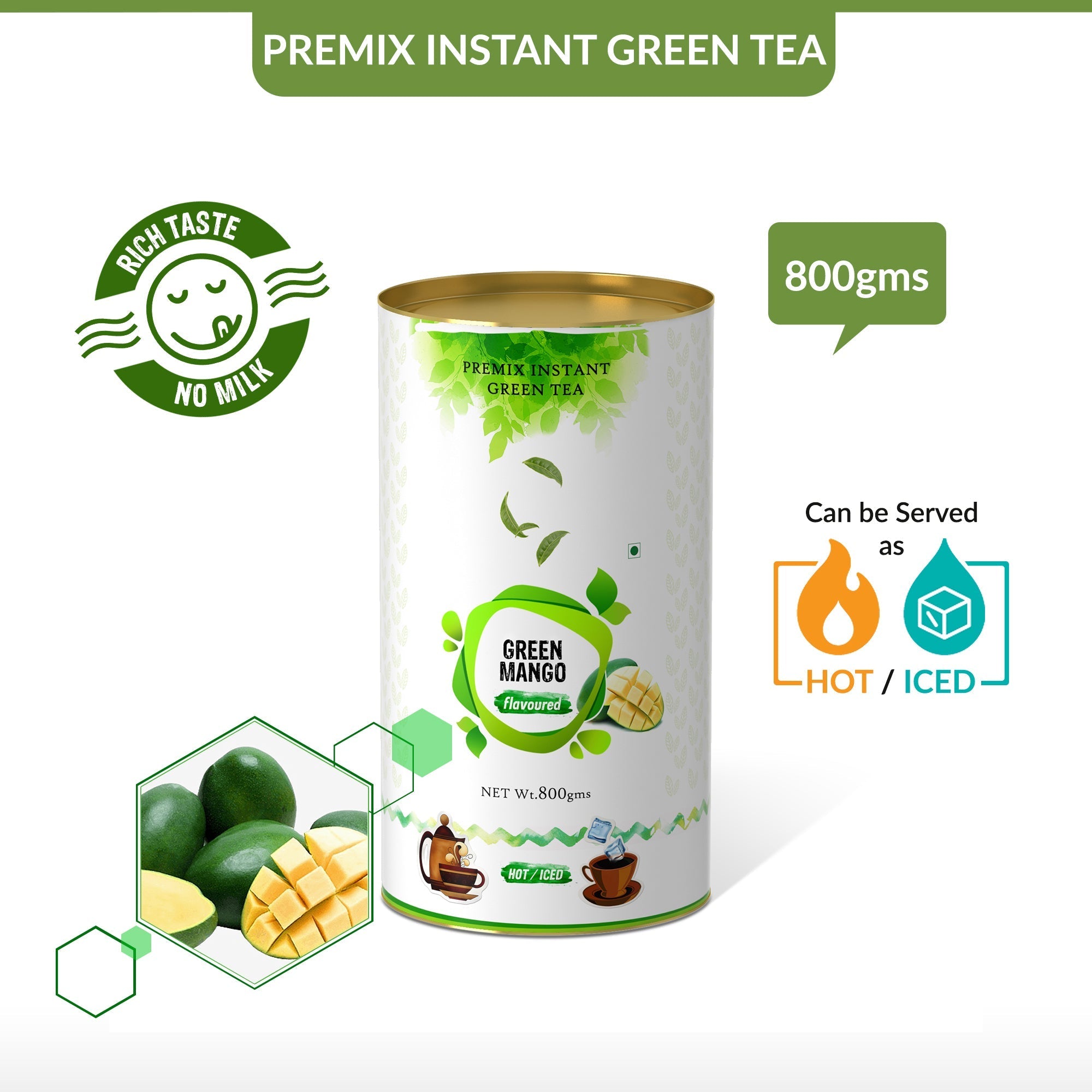 Green Mango Flavored Instant Green Tea - 800 gms