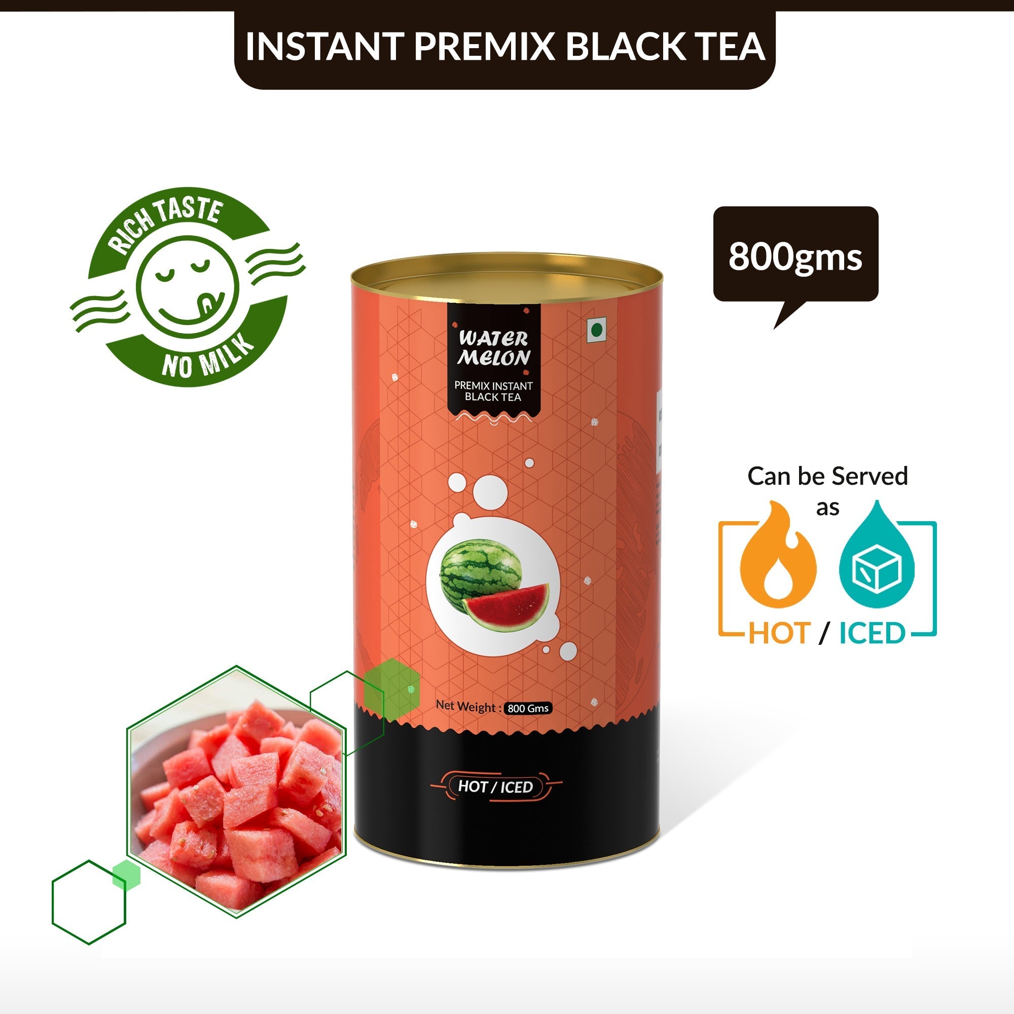 Watermelon Flavored Instant Black Tea - 800 gms