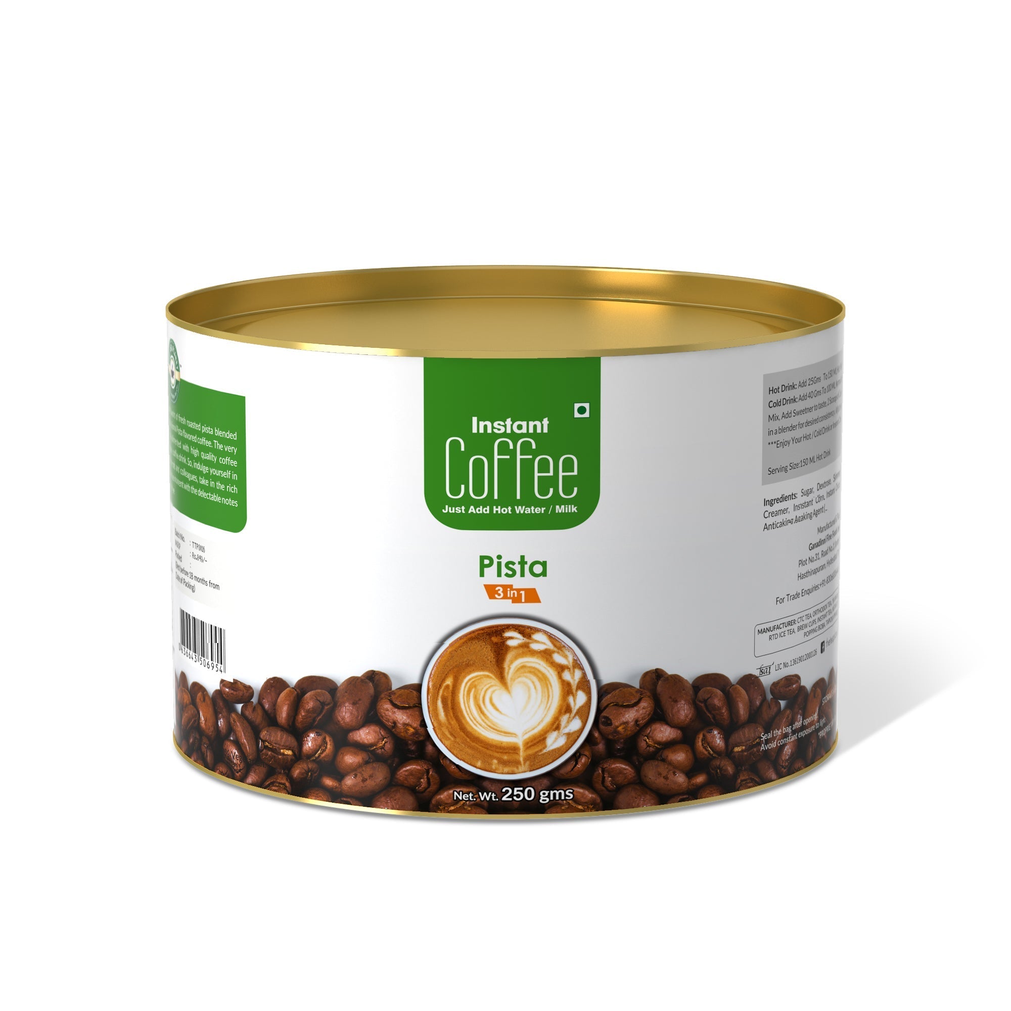 Pista Instant Coffee Premix (3 in 1) - 800 gms