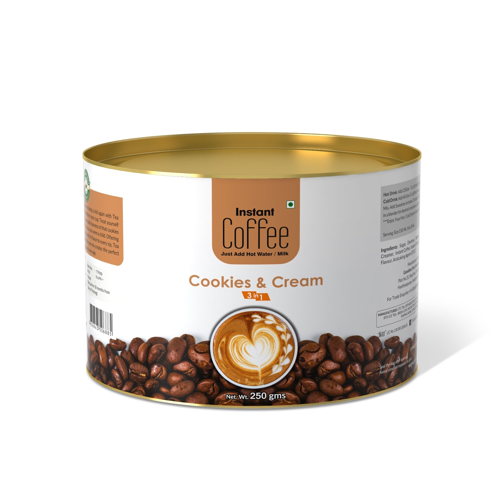 Cookies & Cream Instant Coffee Premix (3 in 1) - 800 gms