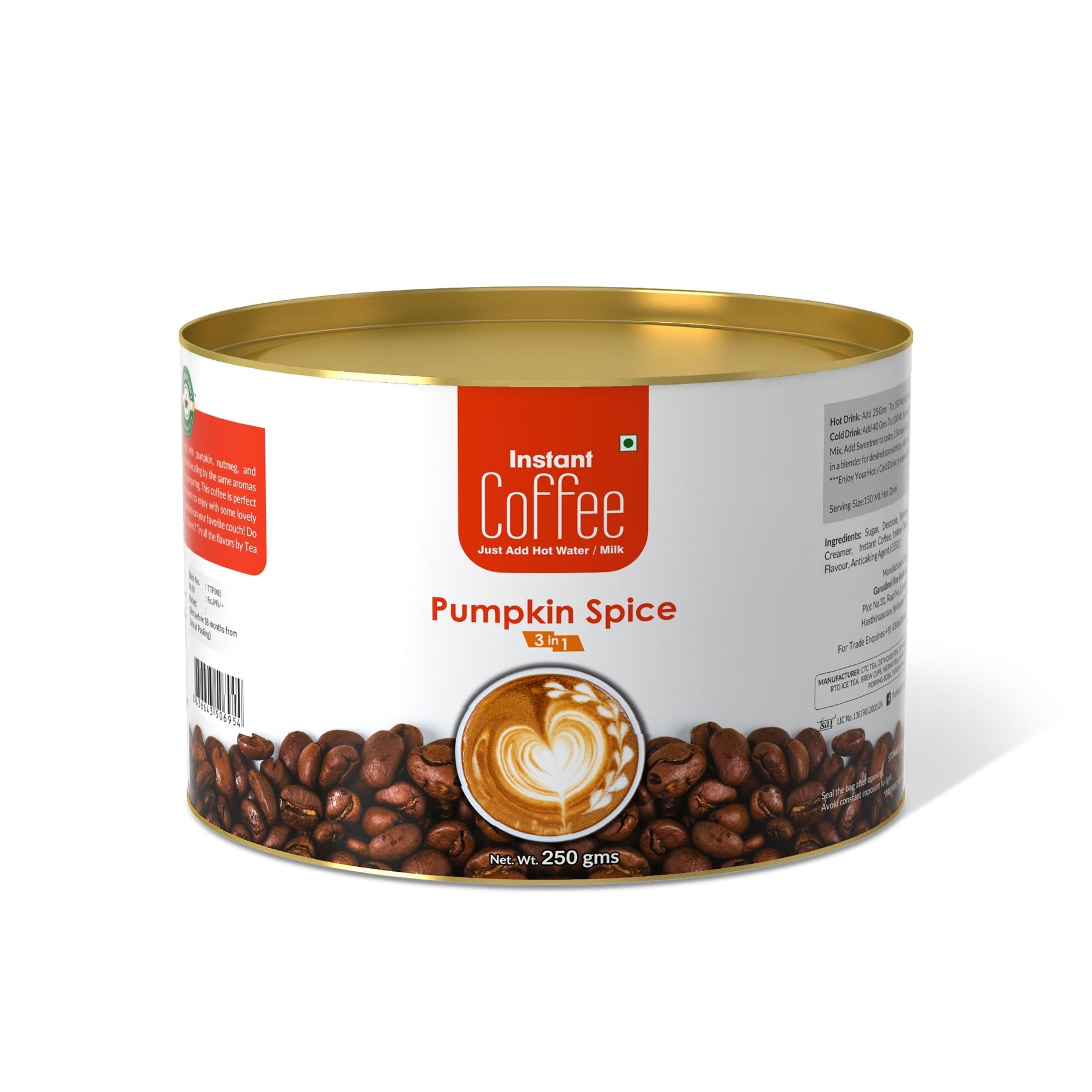 Pumpkin Spice Instant Coffee Premix (3 in 1) - 800 gms