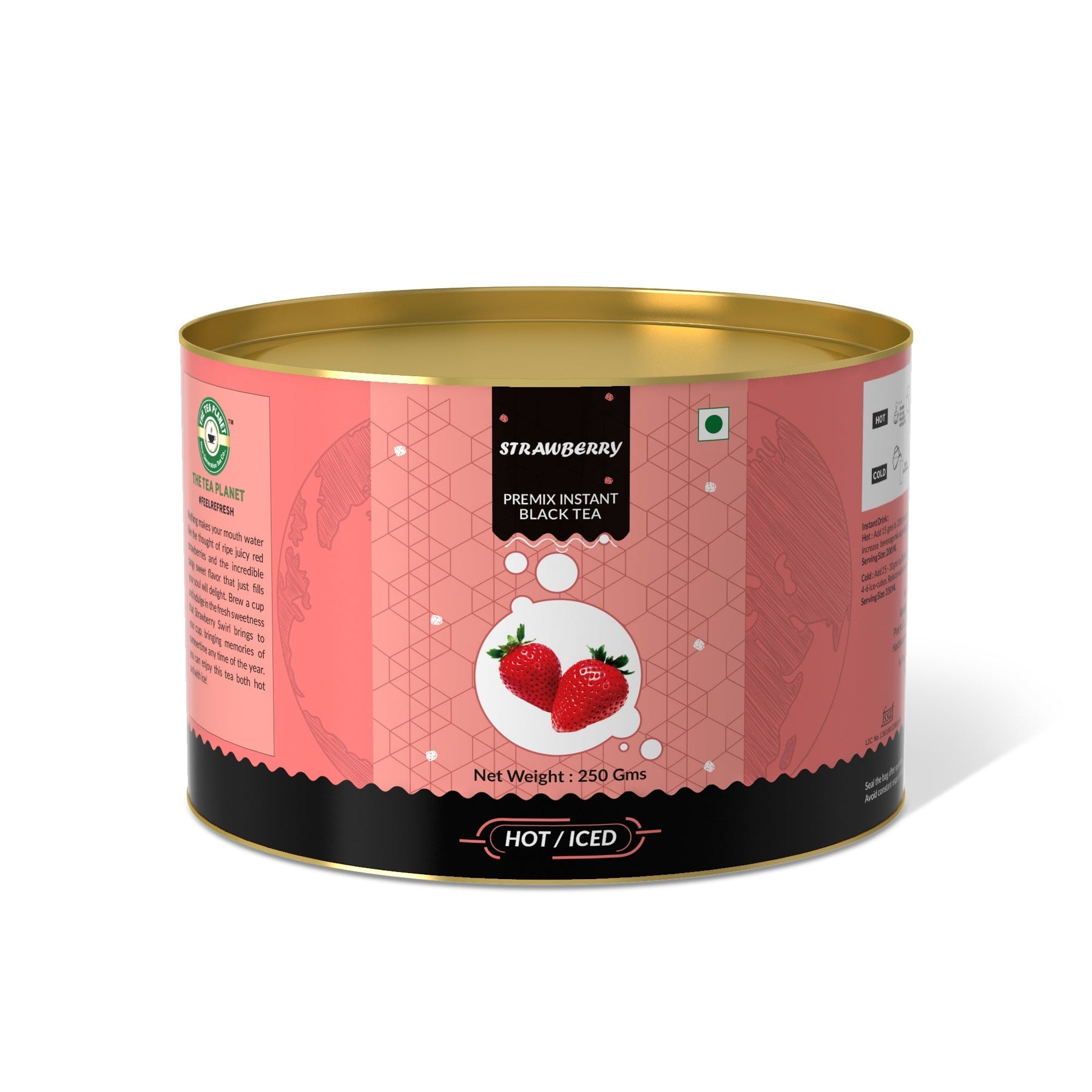 Strawberry Flavored Instant Black Tea - 400 gms