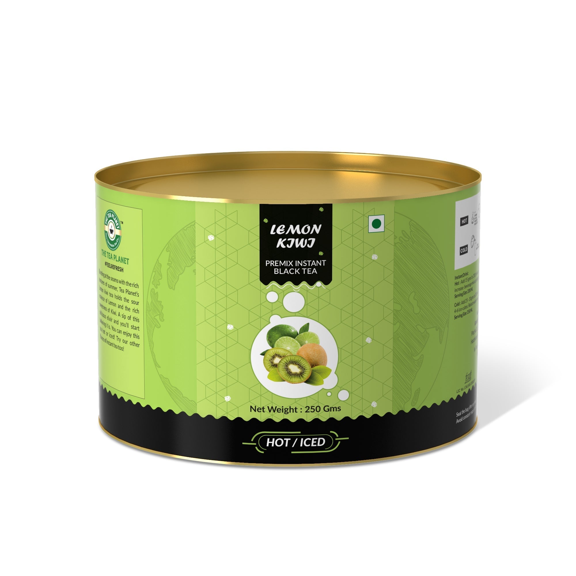Lemon Kiwi Flavored Instant Black Tea - 800 gms