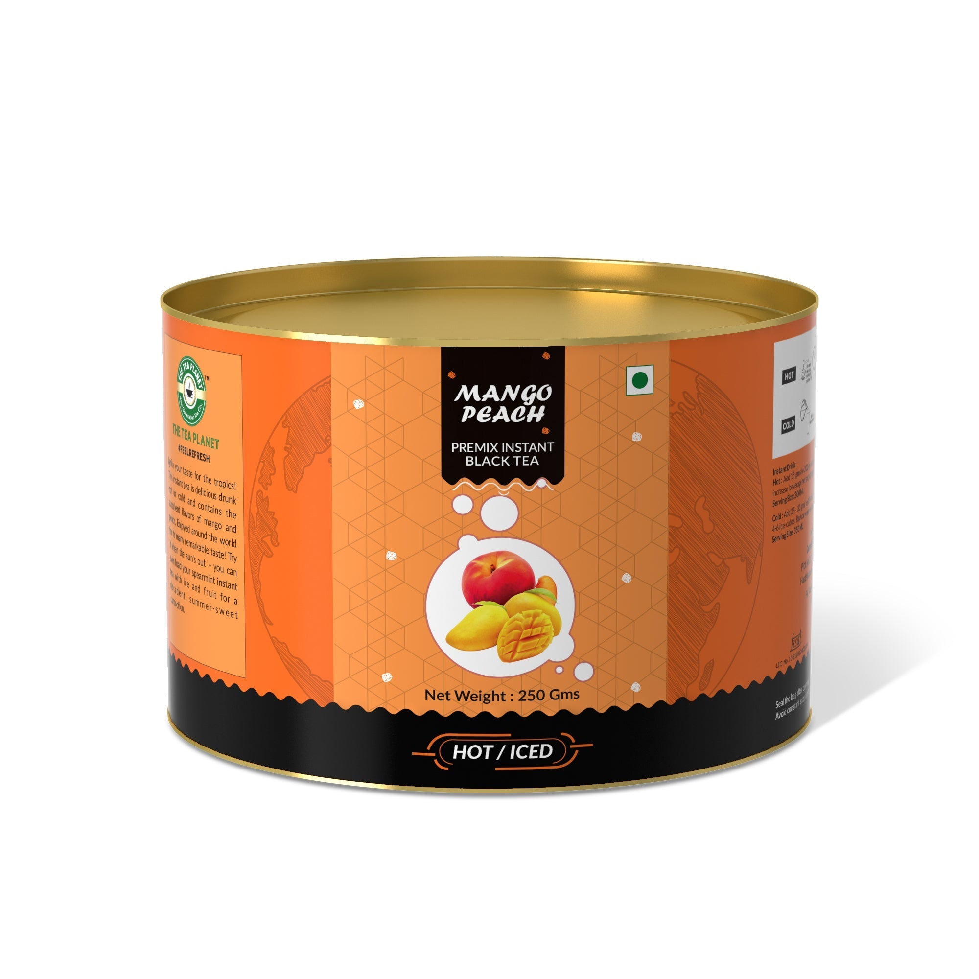 Mango & Peach Flavored Instant Black Tea - 400 gms