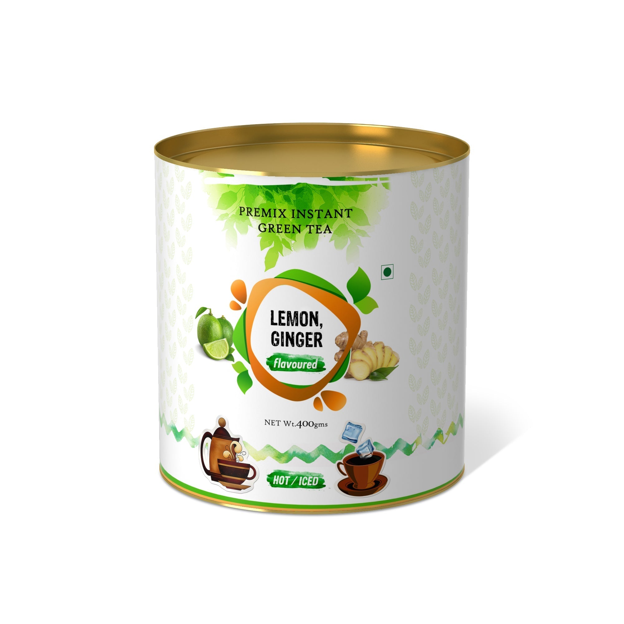 Lemon Ginger Flavored Instant Green Tea - 400 gms