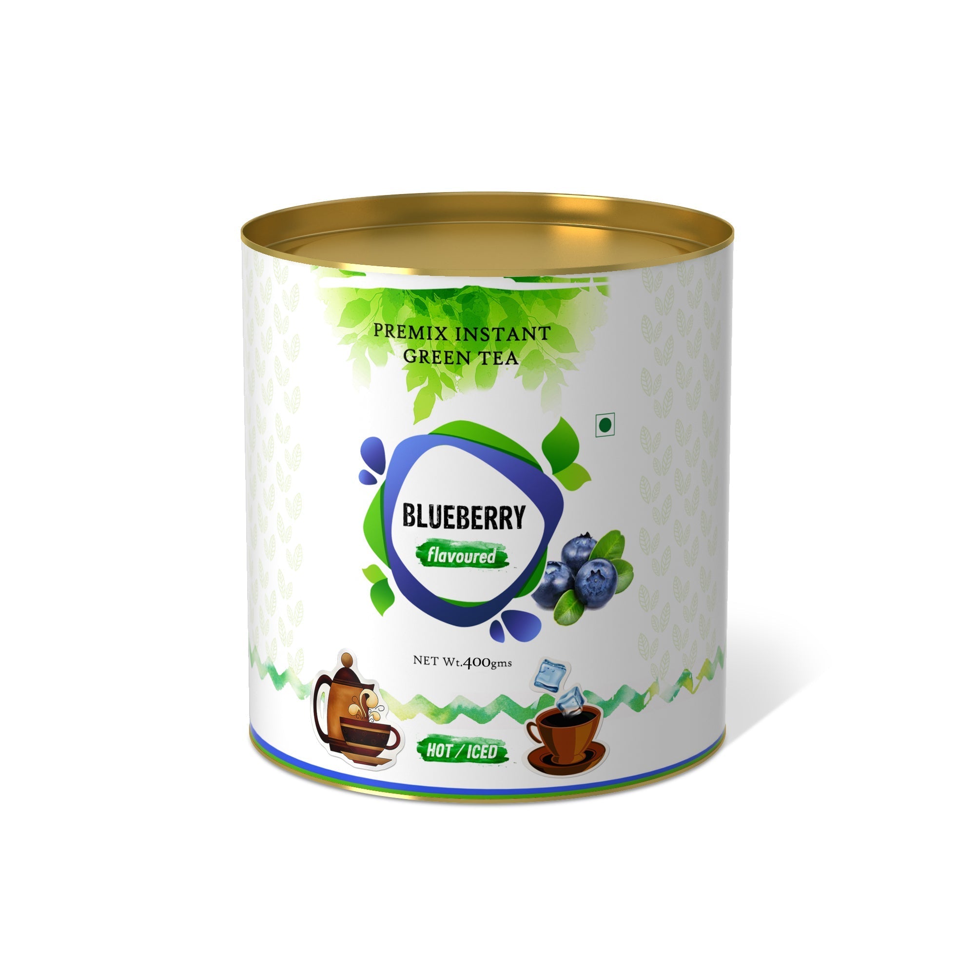 Blueberry Flavored Instant Green Tea - 400 gms