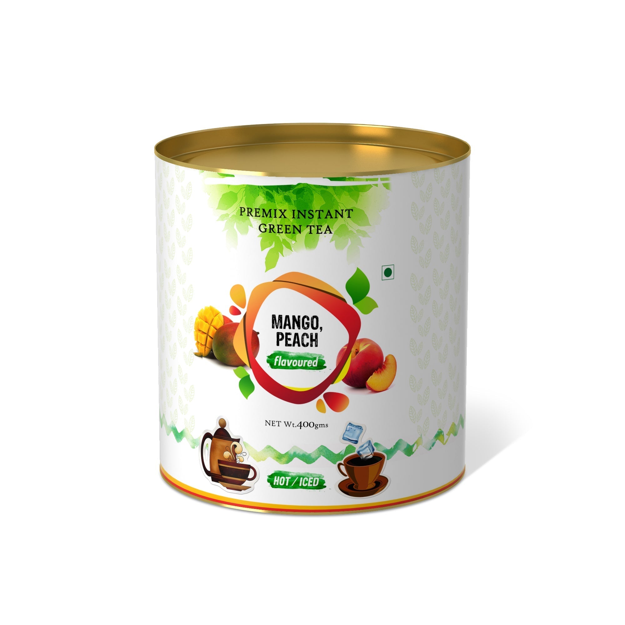 Mango & Peach Flavored Instant Green Tea - 400 gms