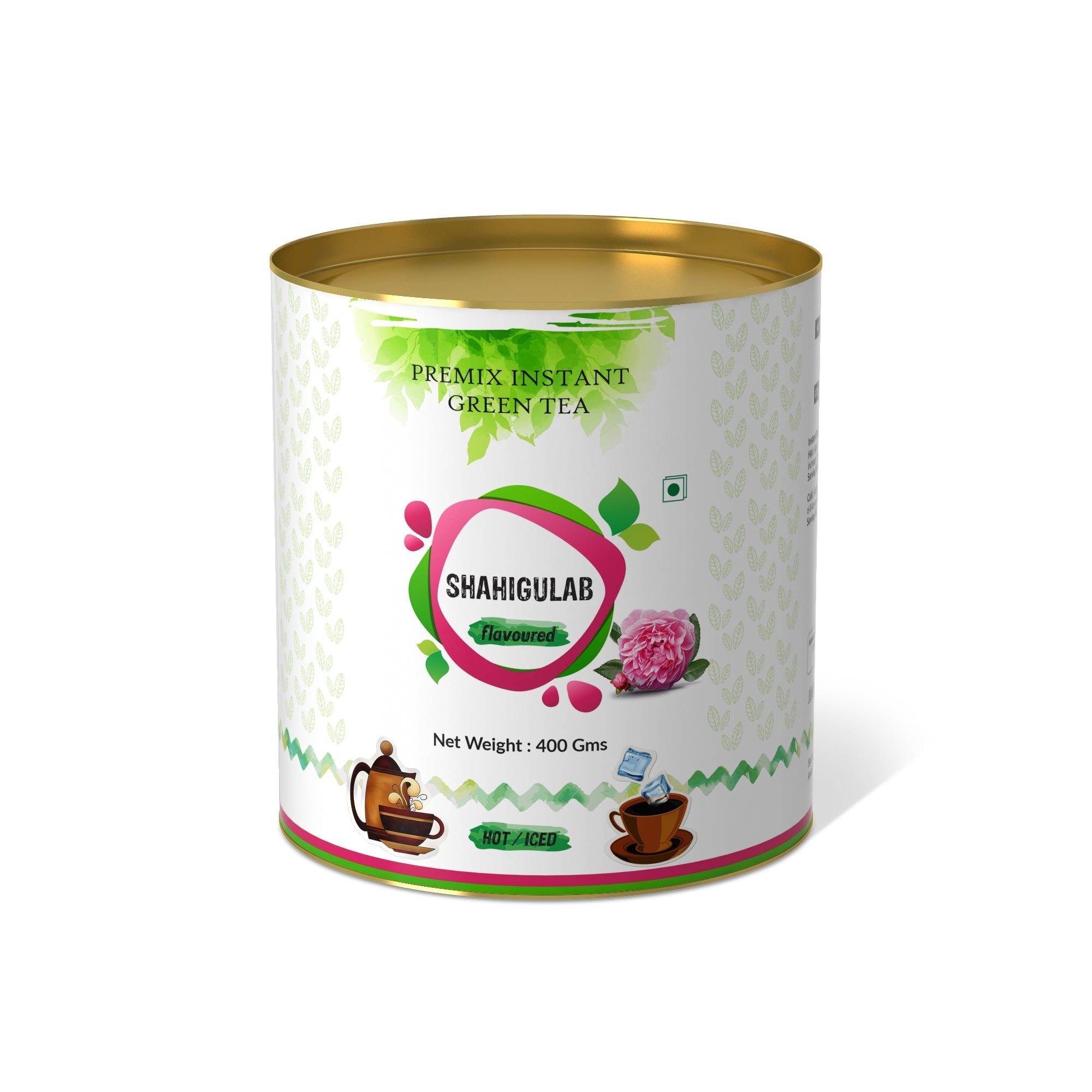 Shahigulab Flavored Instant Green Tea - 800 gms