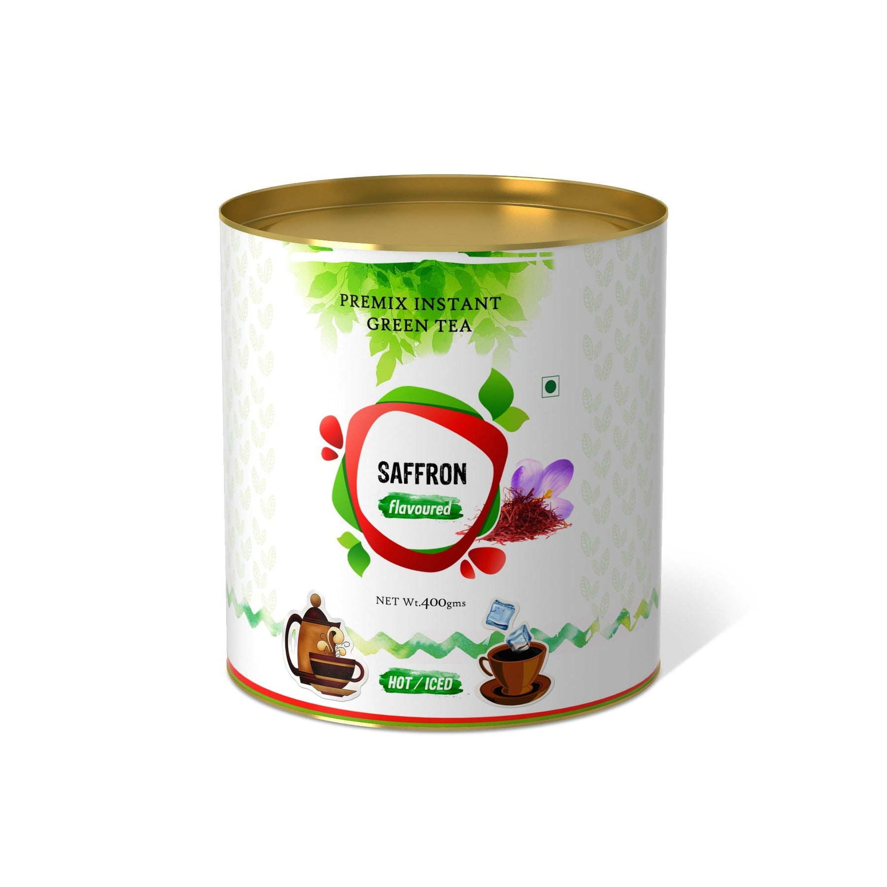Saffron Flavored Instant Green Tea - 400 gms
