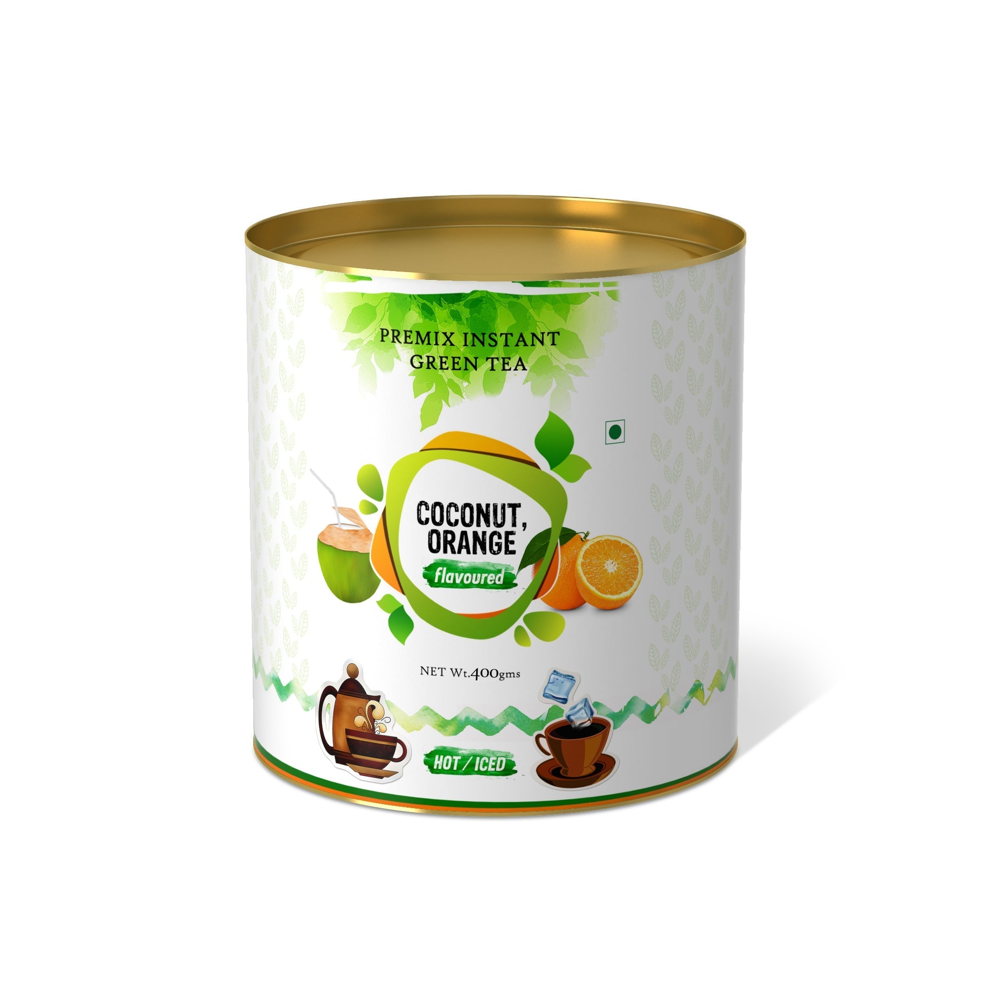 Cococnut Orange Flavored Instant Green Tea - 400 gms