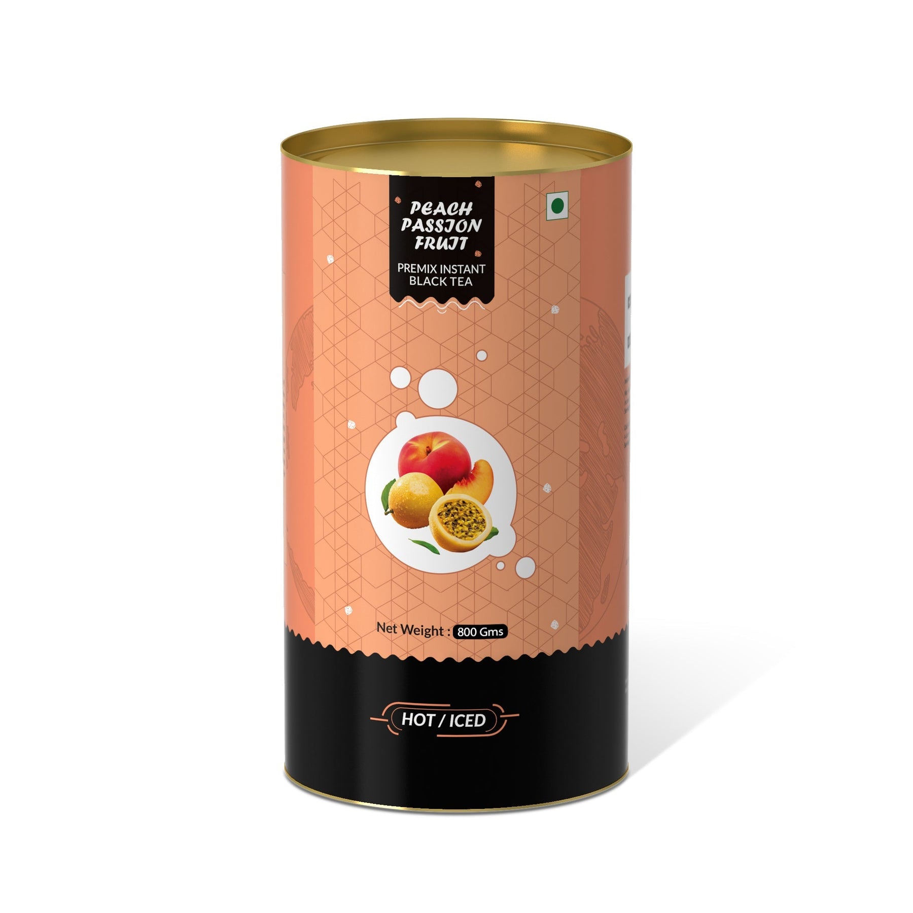 Peach & Passion Fruit Flavored Instant Black Tea - 800 gms