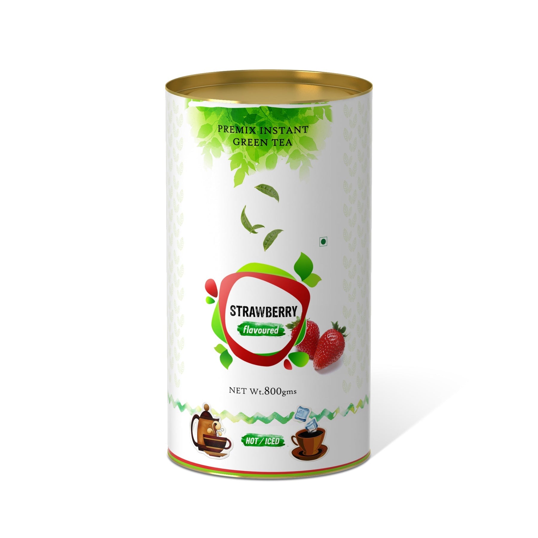 Strawberry Flavored Instant Green Tea - 800 gms