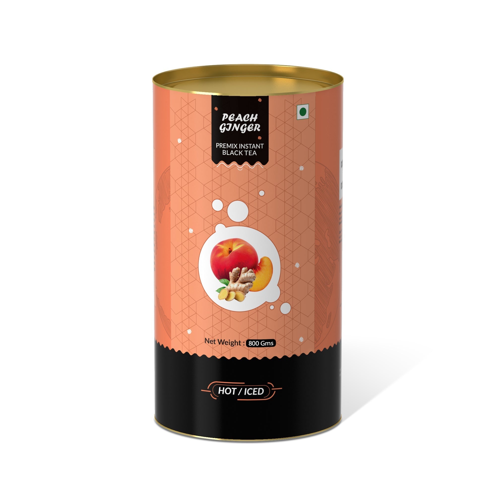 Peach Ginger Flavored Instant Black Tea - 800 gms