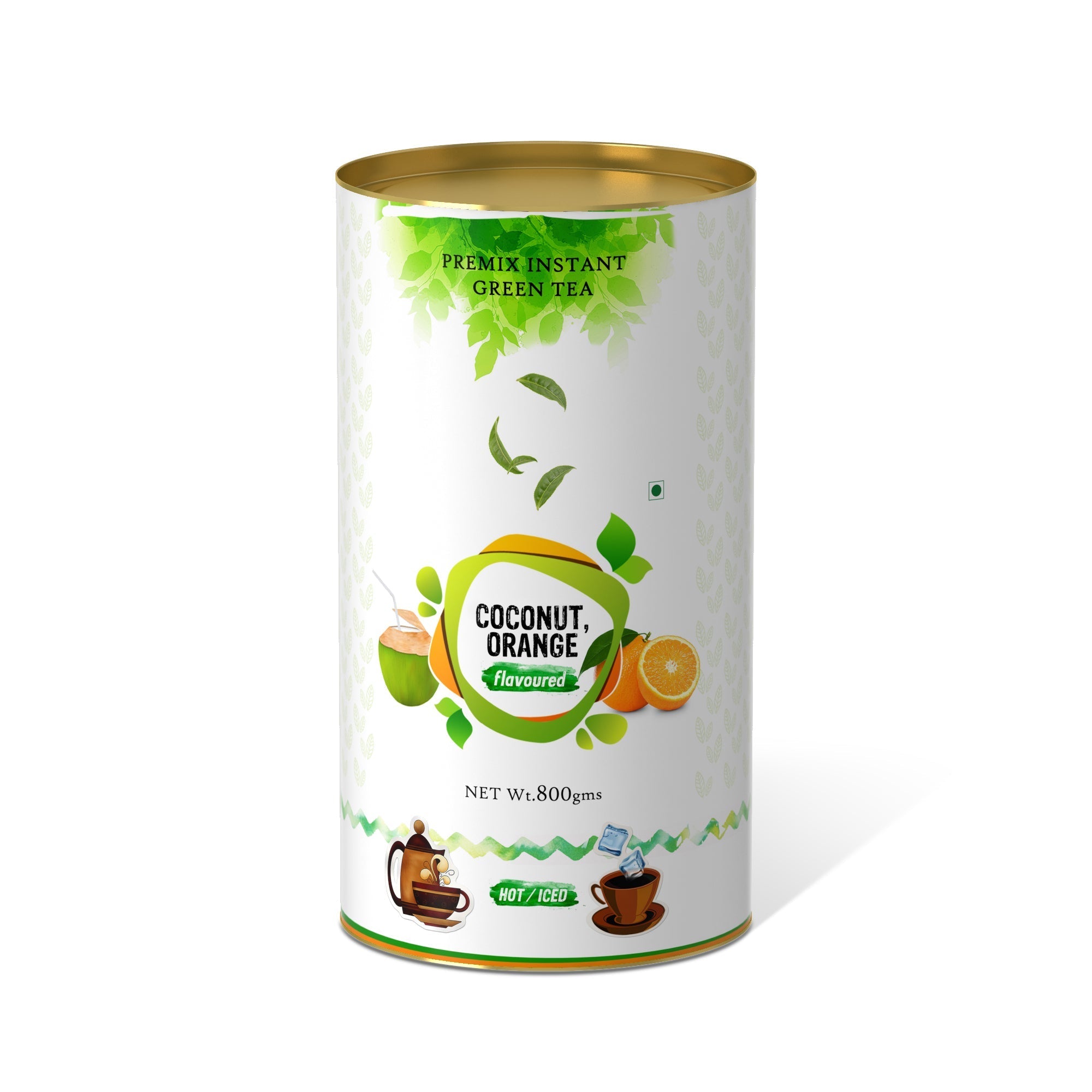 Cococnut Orange Flavored Instant Green Tea - 800 gms